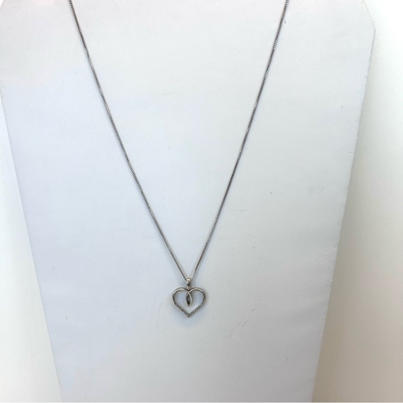 Genuine Diamonds Sterling Silver Italy Heart and 24 Necklace 18” - Picture 7 of 7